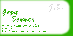 geza demmer business card