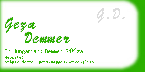 geza demmer business card